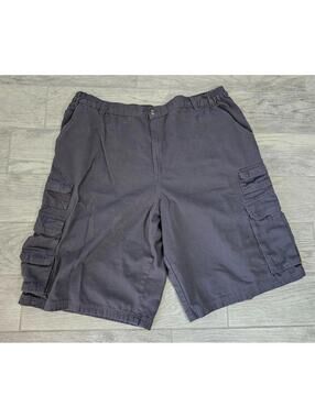 Men's Boulder Creek Cargo Shorts Size 48 Tall Pockets Flat Front Gray Zip Fly